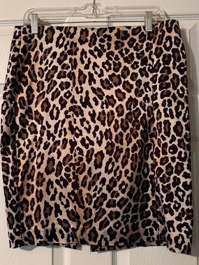 Cache Leopard Print  Skirt in Brown and Tan